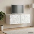 vidaXL Nástenná TV skrinka 98 x 41 x 30 cm Biela Kompozitné drevo