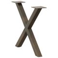 vidaXL Nohy konferenčného stolíka v tvare X, 2 ks, prírodná oceľ, 60 x (42-43) cm, oceľ