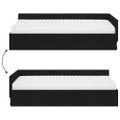 vidaXL Rohový rám postele s matracom Iný 2 ks Čierna látka