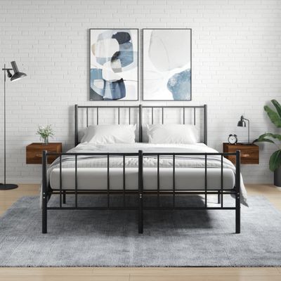 vidaXL Nástenné nočné stolíky 2 ks hnedý dub 35x35x20 cm