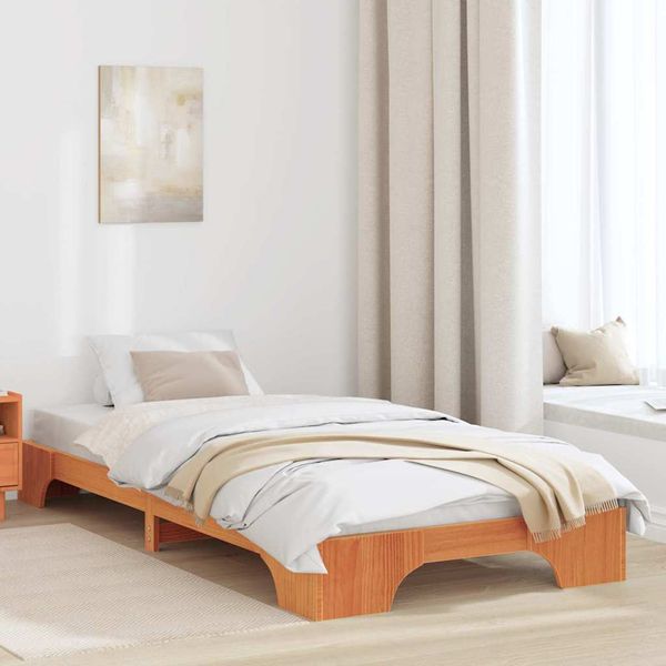 vidaXL Rám postele Včelí hnedý 90 x 190 cm Masívne borovicové drevo