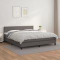 vidaXL Boxspring posteľ s matracom sivá 180x200 cm umelá koža