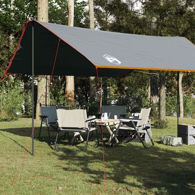 vidaXL Kempingová plachta sivá a oranžová 460x305x210 cm vodotesná