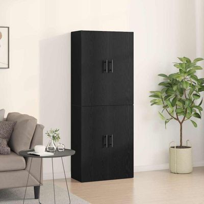 vidaXL Nástenná skrinka Nástenný 2 pcs Čierny dub 69,5 x 34 x 90 cm