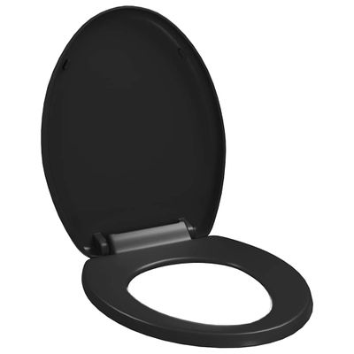 vidaXL WC sedadlo, pomalé sklápanie, rýchloupínacie, čierne