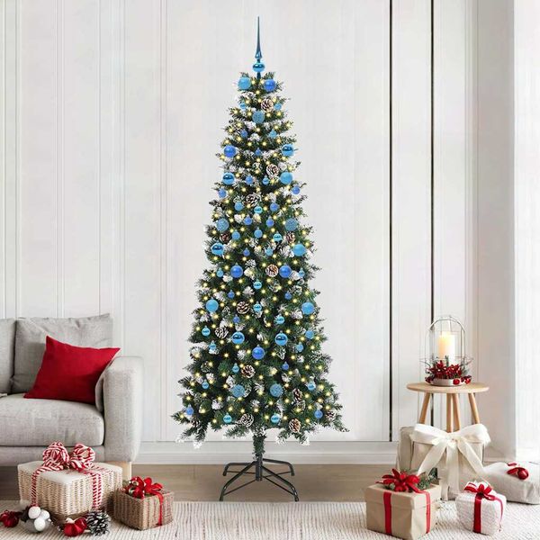 vidaXL Umelý vianočný stromček Zelená 210 cm PVC, plast a oceľ