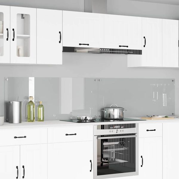 vidaXL Kuchynský obklad 2 pcs Priehľadná 120 x 50 cm tvrdené sklo