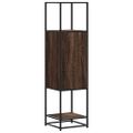 vidaXL Vysoká skrinka hnedý dub 35,5x35x139 cm kompozitné drevo+kov
