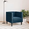 vidaXL Pohovka Chesterfield modrá zamat