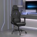 vidaXL Masážna herná stolička s podnožkou čierna umelá koža