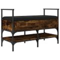 vidaXL Lavička na topánky dymový dub 85,5x42x57,5 cm kompozitné drevo