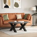 vidaXL Nohy konferenčného stolíka v tvare X, 2 ks, čierne, 70 x (42-43) cm, oceľové