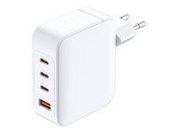 D-Link DCF-141 - Sieťový adaptér - GaN - 140 watt - 5 A - napájanie Power Delivery 3.1, QC 4.0 - 4 výstupné konektory (3 x USB-C, USB typ A) - Európa