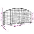vidaXL Oblúkový gabionový kôš 200x30x80/100 cm pozinkované železo
