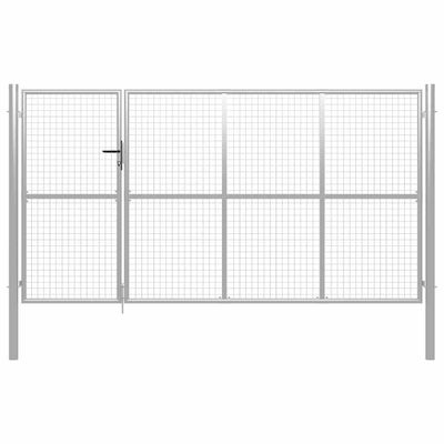 vidaXL Záhradná brána oceľová 350x175 cm strieborná