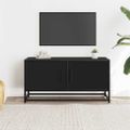 vidaXL TV skrinka čierna 80x34,5x40 cm kompozitné drevo a kov