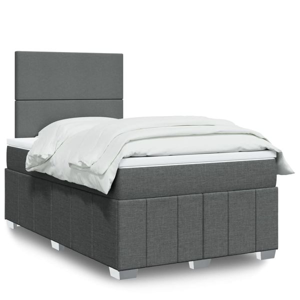 vidaXL Boxspring posteľ s matracom tmavosivý 120x200 cm látka