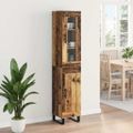 vidaXL Highboard Staré drevo 34,5 x 34 x 180 cm Kompozitné drevo