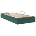 vidaXL Otomanový posteľný rám Tmavozelená 100 x 200 cm Zamat