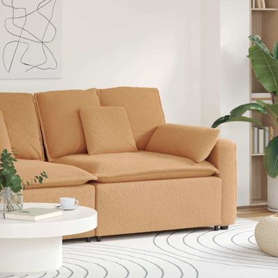 vidaXL Modulárna opierka na ruky s vankúšmi, béžová, 100 cm