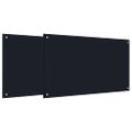 vidaXL Kuchynský obklad 2 ks Čierna 100 x 60 cm tvrdené sklo
