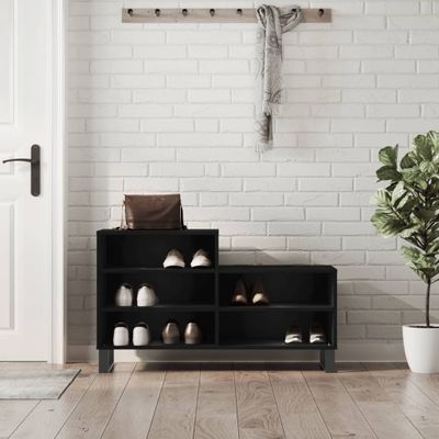 vidaXL Botník čierny 102x36x60 cm spracované drevo