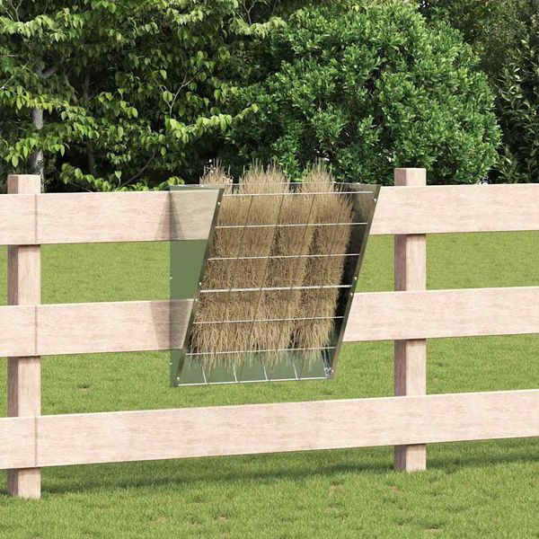 vidaXL Visací feeder na seno Strieborná 61 x 33 x 66 cm