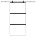 vidaXL Posuvné dvere s kovaním 102x205 cm ESG sklo a hliník