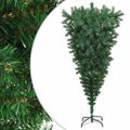 vidaXL Prevrátený umelý vianočný stromček so stojanom, zelený 180 cm
