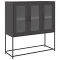 vidaXL Komoda čierna 100,5x39x107 cm oceľ valcovaná za studena