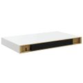 vidaXL Plávajúce nástenné police 2 ks, lesklé biele 40x23,5x3,8 cm, MDF