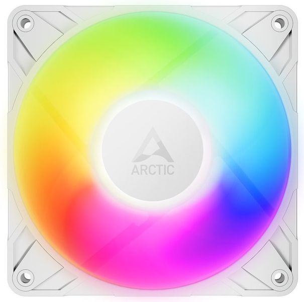 ARCTIC P12 Pro A-RGB (bílá) - 120mm A-RGB PWM ventilátor s rozdělovačem kabelů Ventilátor, 120mm, FDB ložisko, 4pin PWM, 25dBA, výška 25mm, ARGB podsvícení, bílý