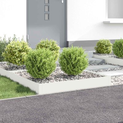 vidaXL Obrubník trávnika 4 ks 100 x 100 x 20 cm Oceľ Biela