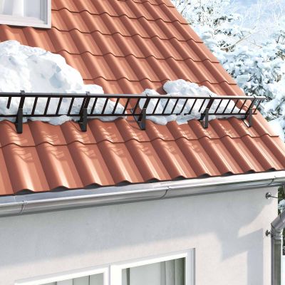 vidaXL Podpora strážcu snehu 6 ks Čierna 29,5 x 3 x 34,5 cm Oceľ