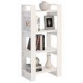 vidaXL Knižnica/deliaca stena biela 60x35x125 cm masívne drevo