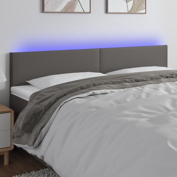 VidaXL Čelo postele sivé 200x5x78/88 cm umelá koža