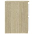 vidaXL Nočné stolíky 2 ks biele a dub sonoma 30x30x40cm drevotrieska