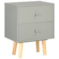 vidaXL Nočné stolíky 2 ks sivé 40x30x50 cm borovicový masív