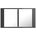 vidaXL LED kúpeľňová zrkadlová skrinka lesklá sivá 80x12x45 cm akryl