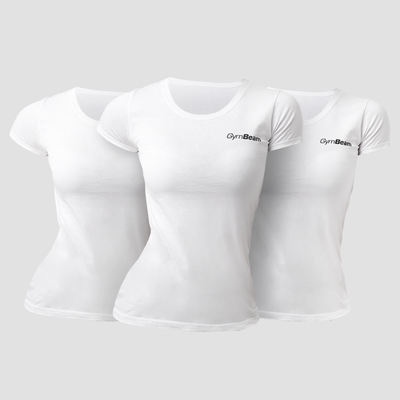 Dámske tričko Basic 3Pack White - GymBeam, veľkosť L - 3pack