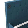 vidaXL Pohovka s matracom a USB modrá zamatová 90x200 cm