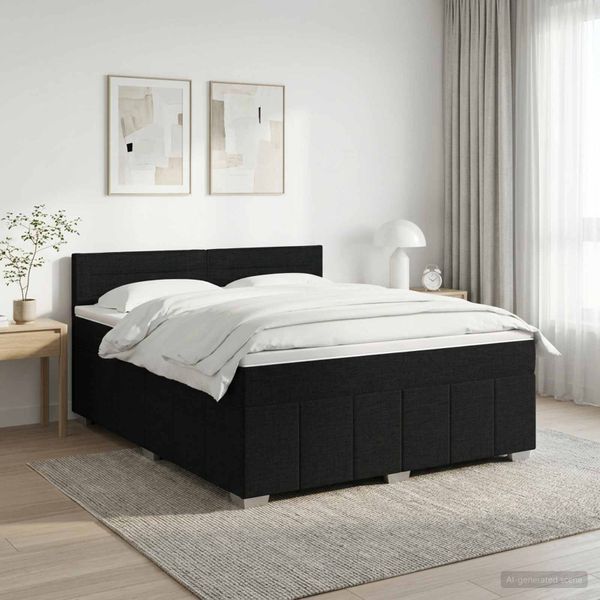 vidaXL Posteľ boxspring s matracom Čierna 140 x 200 cm Látka