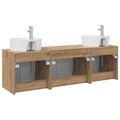vidaXL Set kabinetov do kúpeľne 3 ks Dub artisan 49,5 x 44,5 x 65 cm