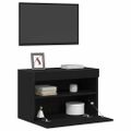 vidaXL TV nástenná skriňa 60 x 30 x 40 cm Čierny dub Kompozitné drevo