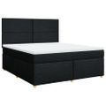 vidaXL Posteľný rám boxspring s matracom čierny 180x200 cm látka