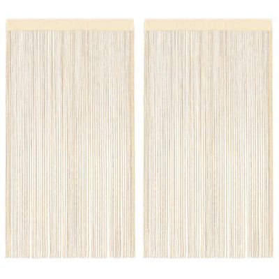 vidaXL Šnúrkový záves, 2 ks, 140x250 cm, krémový