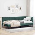 vidaXL Rohový rám postele Tmavozelená 90 cm x 200 cm Zamat