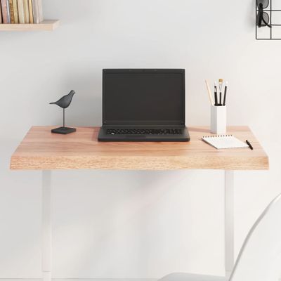 vidaXL Stolová doska svetlohnedá 80x50x(2-4)cm ošetrený masív hrany