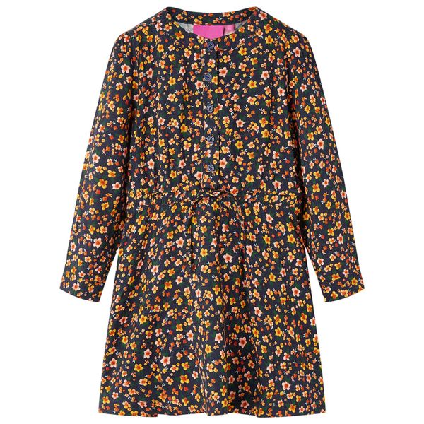 vidaXL Detské šaty s dlhými rukávmi námornícke 116