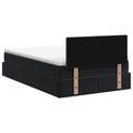 vidaXL Ottoman posteľ s matracom a LED Čierna 120 x 200 cm Zamat